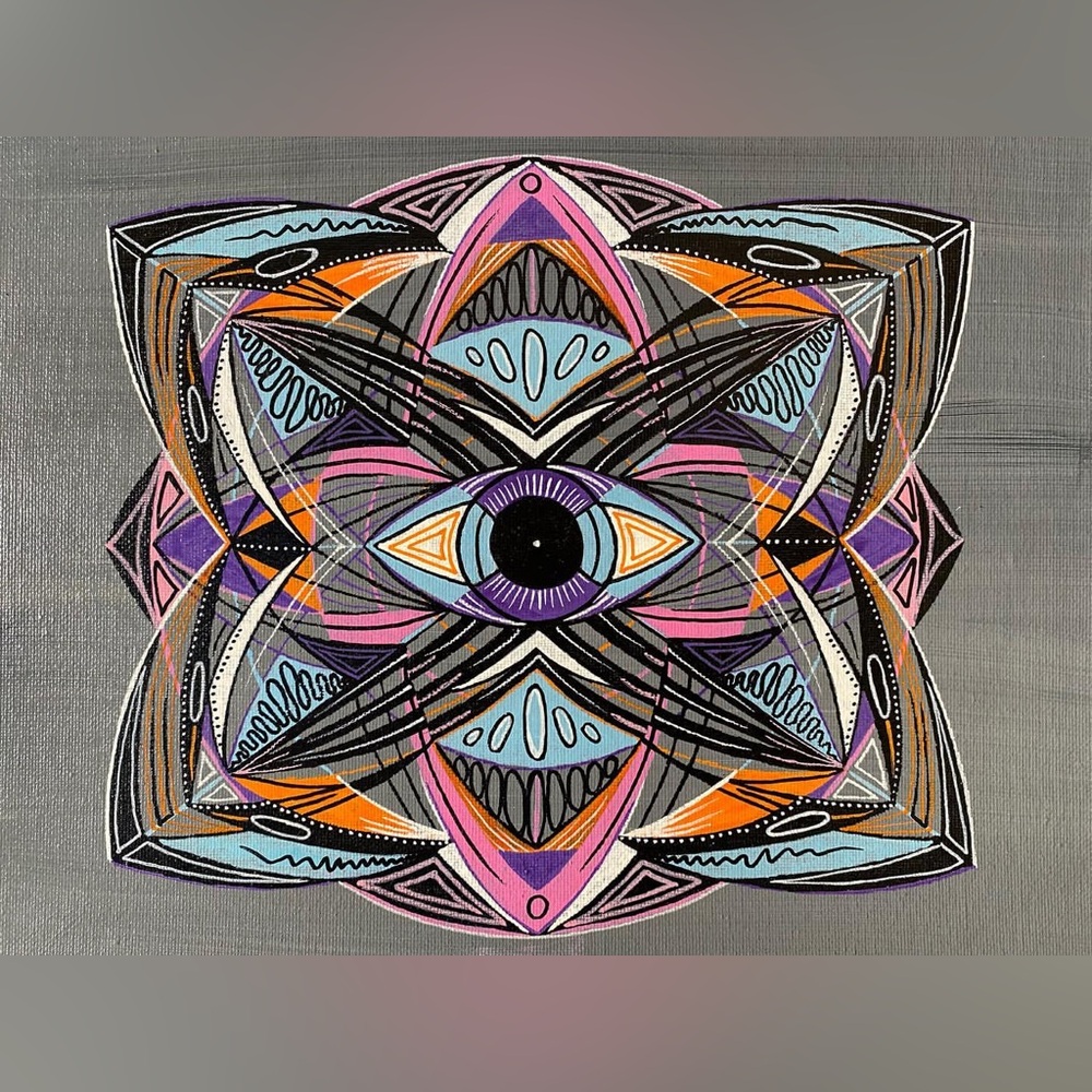 Handmade Trippy Painting Art Craft Unique Mandala Original